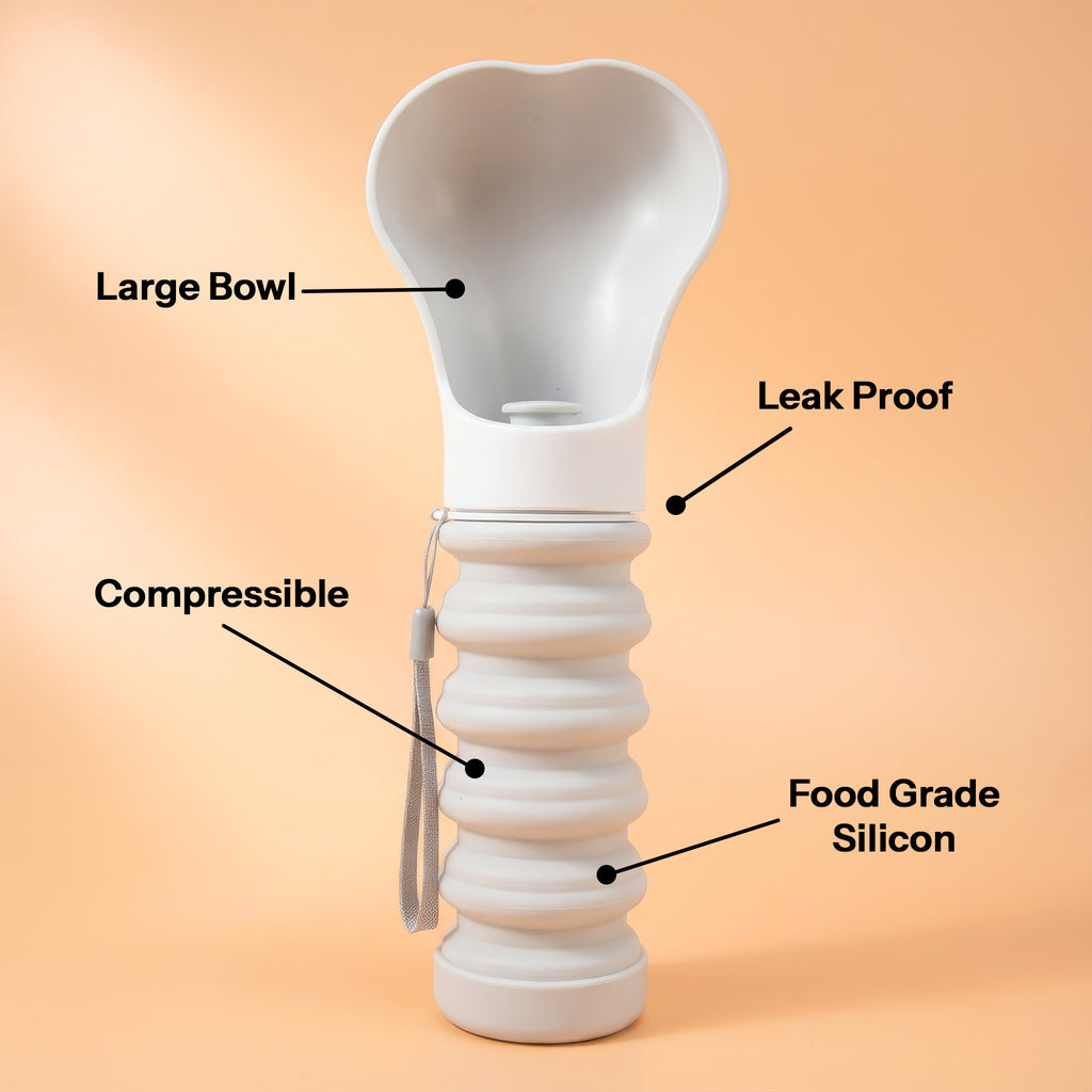 Bone Shaped Compressible Dog Water Bottle 550ml