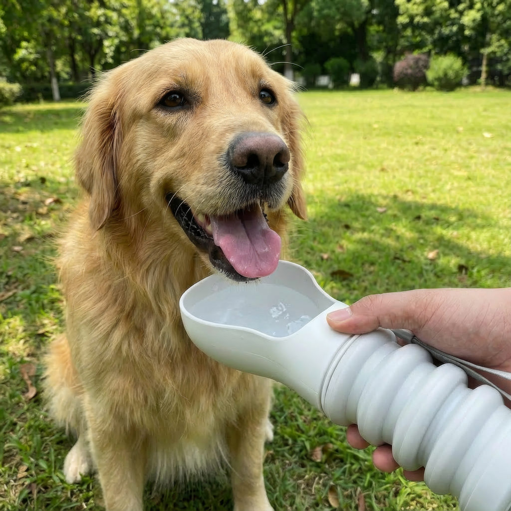 Bone Shaped Compressible Dog Water Bottle 550ml